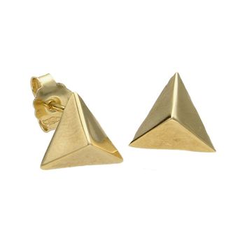 Złote kolczyki na sztyft w kształcie Piramidy 585 Dall Aqua.jpg